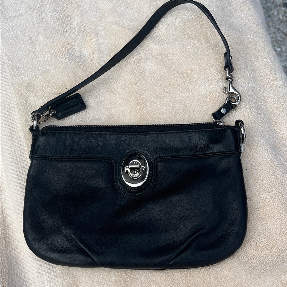 Coach Black Leather Shoulder Bag mini